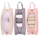 Petunny 3Pcs Travel Underwear Organizer Bag Portable Clothes Pouch for Travel Organizer Pack Cube for Lingerie Socks
