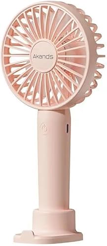 Mini ventilador eléctrico portátil, ventilador de mano recargable por USB, ajuste de tres velocidades, ventilador personal con base de soporte para
