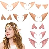 TENGWA 9 Paar Elfenohren Weiche Elfenohrens Latex Fairy Pixie Elf Ohren für Kinder und Erwachsene 3 Größen für Weihnachten Halloween Karneval Elfen-Cosplay Partydekorationen Zubehör
