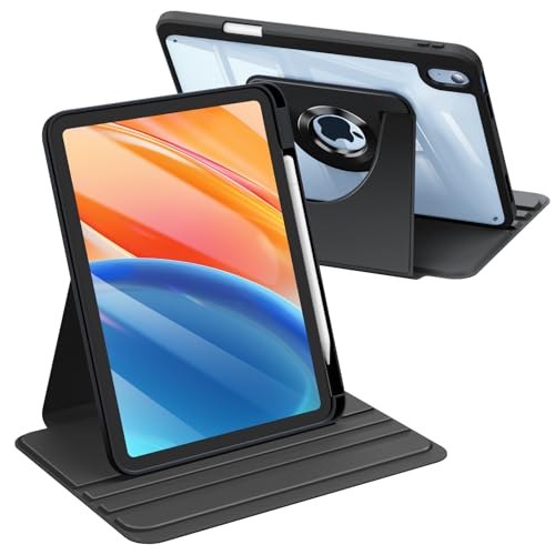 FINTIE Coque Rotative Fine pour iPad A16 11ème Génération 11 Pouces 2025 et iPad 10ème Génération 10.9” 2022, [Ranger Le Stylet] Housse Transparente...