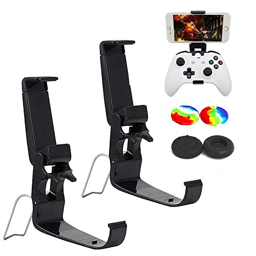 Mobile Gaming Clip 2pcs Foldable Controller Phone Clip Holder Game Clamp Mount for Xbox One S Slim Steelseries Nimbu Controller, Samsung, Sony Etc Smart Phone