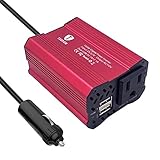 150W Power Inverter/Car Inverter DC 12V to 110V AC with 3.1A Dual USB Car Adapter 1 Outlet Converter Power Inverter