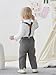 SALNIER Toddler Dress Suit Baby Boys Clothes Sets Bowtie Shirts + Suspenders Pants 3pcs Gentleman Outfits Suits 6 Month - 6 Years (Gray01,4T)