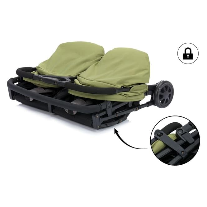 Fillikid Passeggino gemellare e fratelli gemelli – solo 10,2 kg e 78 cm di spessore, con posizione sdraiata, sedili regolabili indipendentemente, cintura a 5 punti e sospensioni – portata fino a 30 kg