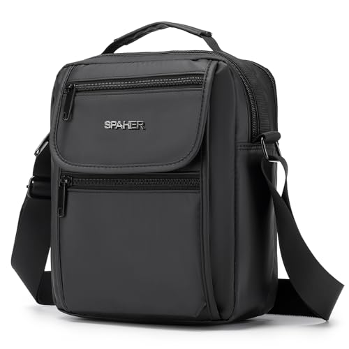 SPAHER Bolso Hombre Bandolera Bolso de Mensajero Casual Bolso de Mano para Hombre Regalo Mariconeras