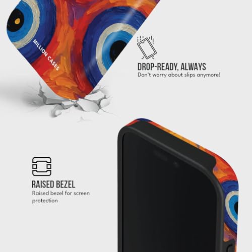 Image of MILLION CASES Back Cover Case for iPhone 15 Pro Scratch Resistant Anti-Slip Polycarbonate Shockproof Protective Durable Nebula Eyes Crystal Case for Men & Boys