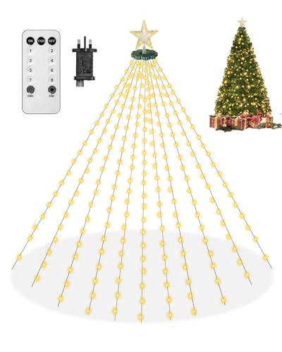 Lichterkette Weihnachtsbaum mit Sternspitze, 2M 400 LEDs...