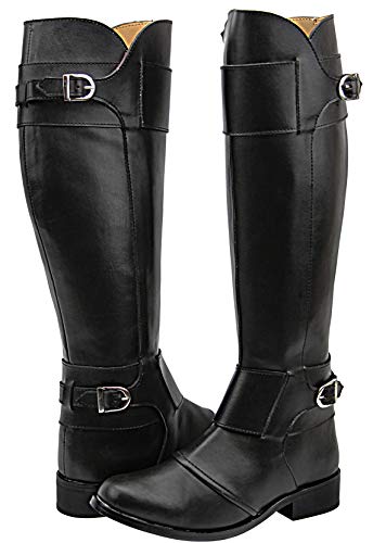 Mens Man Desire Fashion Stylish Motorcycle Riding Leather Tall Knee High Boots Color Black…