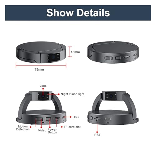 Pequeñas videocámaras MD35 con sensor de movimiento para seguridad de escritorio 7