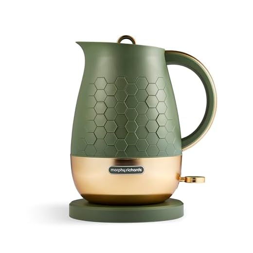 Morphy Richards Cassini Jug Kettle, 1.7L, 3Kw Rapid Boil, Precision Pour Spout, Boil Dry Protection, Cord Storage, Anti-Limescale Filter, Olivine Green & Gold, 103022