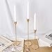 Ecoolda Gold Brass Taper Candle Holders Set of 3,Wedding & Dinning Table Decorative Candlestick Holder,Metal Candelabra,Fits 3/4 inch Thick Candle & Led Candles