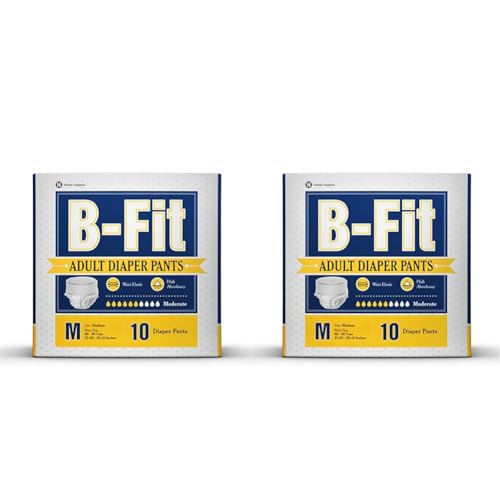 Image of B-FIT Adult Diapers Pant Style - Medium Size - Pack Of 2 (Unit Count 10) - Unisex