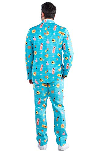 Tipsy Elves Men's Pool Party Suit - Blue Pool Floaty (Jacket+Tie and Pants Sold Separately)4