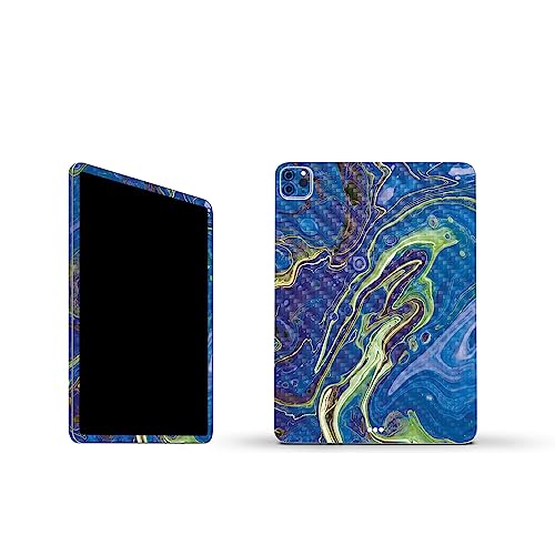 Image of MightySkins Carbon Fiber Skin Compatible with Apple iPad Pro 11 inch M2 4th Gen (2022) Full Wrap Kit - Blue Pour | Protective, Durable Textured Carbon Fiber Finish | Easy to Apply | Made in The USA