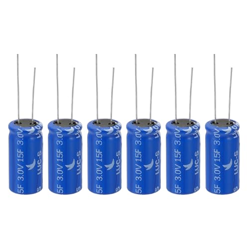 PATIKIL 6 sztuk Kondensator Super 3V 15F Kondensatory Super Aluminium 051 X 051 X 098" Typ Cewki Do Przechowywania Energii Backup Na pokładzie