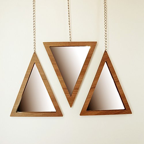 Trio Espelho Triângulo Crie Casa Marrom