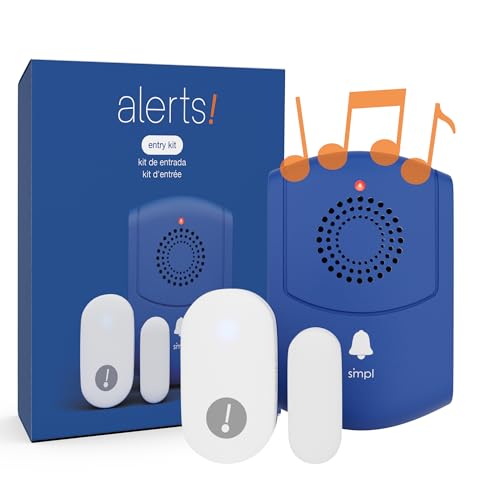 SMPL Alerts Wireless & Wearable Alerts Pager, Elderly Assistance, Caregiver Paging System, Security/Motion Sensors, Senior & Kids Safety, Live Technical Support (Pager + Door Sensor)