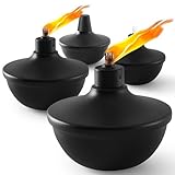 ZSPENG 4 Pack Metal Table Top Torches,23.5 oz Citronella Torches for Outside,Refillable Flame Light Torch with Wicks and Covers for Party, Garden Decor,DIY
