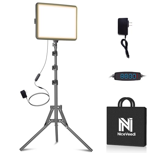 Image of NiceVeedi 25W Photography Lighting, 2900-7000K Dimmable Ring Light with Tripod Stand, 73 inch Studio Video Light for Video Recording /Photography /Live Streaming /YouTube /TikTok /Makeup /Video Calls