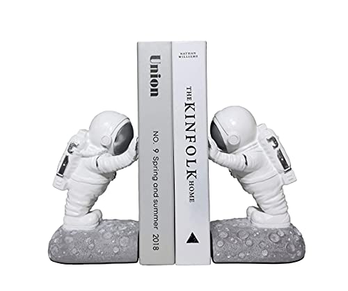 GRAY909 Bookends Decorative Bookends Book Shelves Book Ends Kids Bookends Kids Room Decor Kids Bookshelf Astronaut Decor Space Decor Universe Room Decor Home Decor Office Decor Living Room Decor