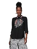  Desigual Damen Shirt Long Sleeve DINIA Woman Black Hemd, Schwarz (Negro 2000), XX-Large