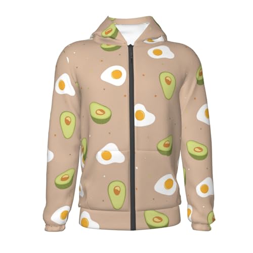 Egg and Avocado Kids Pullover Hoodies Boys Zip Up Sweatshirts Girls Athletic Clothes with Pocket2