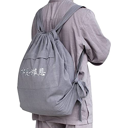 ZooBoo Unisex Buddhist Bag Monk Backpack - Shaolin Temple Embroidery Kung Fu Bag - Cotton and Canvas3