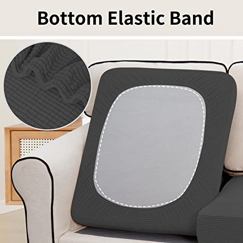 Image of Easy-Going Stretch 2 Pieces Loveseat Couch Cushion Cover for 2 Seat