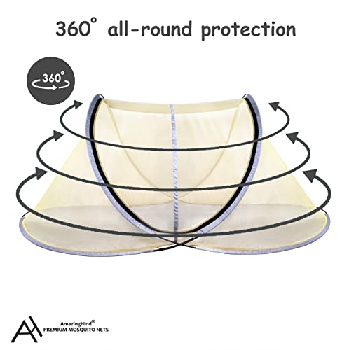 Image of AmazingHind Mosquito Net for Infants|Portable, Foldable with Heavy Quality of Base Cloth| for Bedroom,Outdoor,Travelling,Home for Kids (0-1 Year)