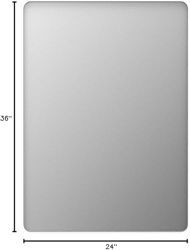 Miniatura 410 de LOAAO - Espejo de tocador para baño con marco de metal negro mate de 24 x 32 pulgadas para pared, rústico, rectangular, grande, redondeado