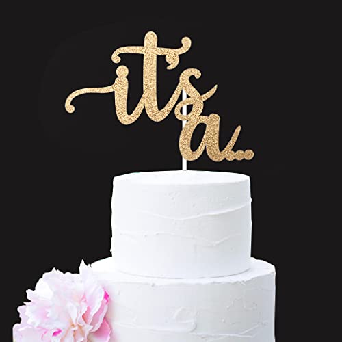 Glitter Double Sided Gold Gender Reveal Cake Topper, It's A Cake Topper For Boy Or Girl Baby Reveal Party Decorations(Double Sided Gold) #TOP1