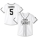 Youth Baseball Jersey #5 Stitched The Sandlot Michael Squints Movie Kids Baseball Jersey Gift for Kids XS-XL White (Medium)