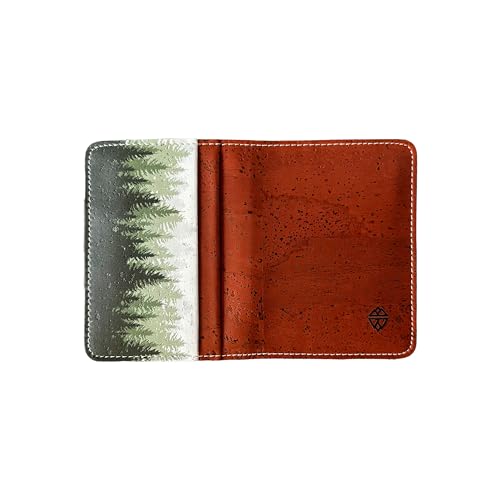 Cork Wallet - Cork Card Holder - Art Print - Eco Friendly – Vegan Non-Leather -Sustainable - Bifold (Tree-Tops)4