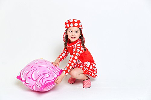 Image of VAENAIT BABY Girls Rash Guard Swimsuit UPF 50+ Long Sleeve Toddler Bathing Suit Ribbon Stawberry Floral Fruit for 2~8Years