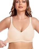 Quttlzze V Neck Wireless Bras for Women No Underwire Lightly Lift Womens Bras Soft Comfort Seamless Bralettes Skin,M