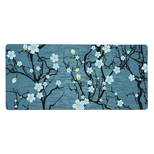 Tapis de souris imperméable et antidérapant fleurs de cerisier XXL