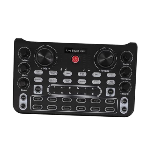 Parliky Mezclador de Audio Compacto para Transmisión y Grabación Tarjeta de Sonido con Cambio de Voz Compatible con Teléfonos y PC para Podcast y Karaoke Profesional