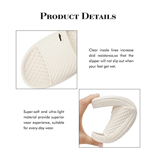 Image of FUNKYMONKEY Men's Shower Slides - Non Slip Quick Drying Sandals for Men - Lightweight Pool Beach Bathroom Slippers Indoor Outdoor