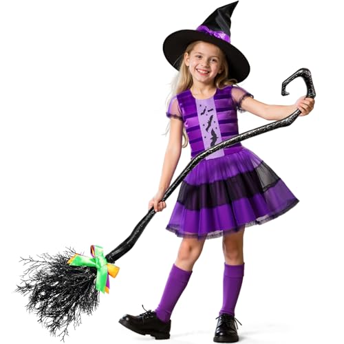 Disfraz de Bruja Morada para Niñas 5-12 Años miniatura 1