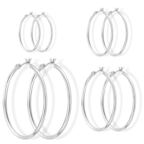 Gokeey Silver Earrings for Women Trendy, Hypoallergenic...