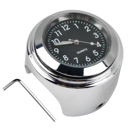 Quarz Motorrad Lenkeruhr Universal 22-25mm - Fahrraduhr Mit Lenkerhalterung für Motorräder Und Fahrräder