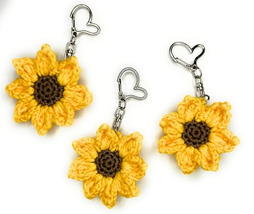 Handmade Crocheted Flower Keychain Keyring for Girls4