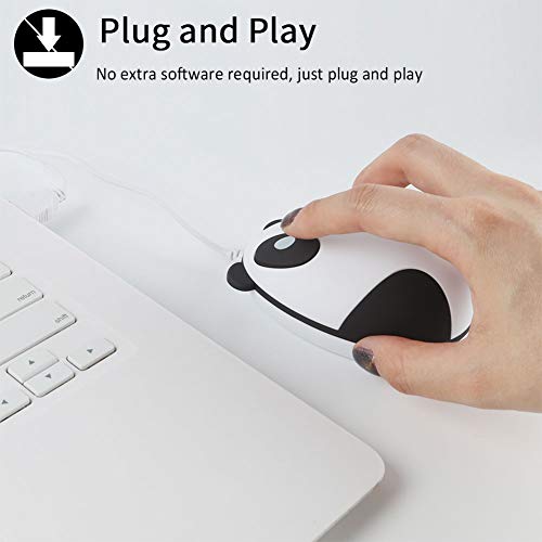 Chuyi Panda Wired Mouse Cute Animal Series Mini Portable Corded Mice For Travel School Home Computer Laptop Pc Kids Children Girls Gift #TOP3