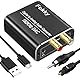 DA Wandler, Fokky 192kHz DAC Konverter Digital-Analog-Wandler,SPDIF Koaxial Toslink zu Analog Stereo RCA L/R 3,5 mm Audio mit 1M optischem Kabel, für HDTV DVD Blu-ray Sky Spielekonsole