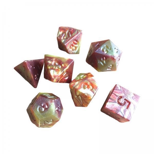 UJEAVETTE Toy 2x7-Pack Double Color Multi Sided Dice 7-Die Acrylic for DND RPG Entertainment Accessories & Dice-image-9