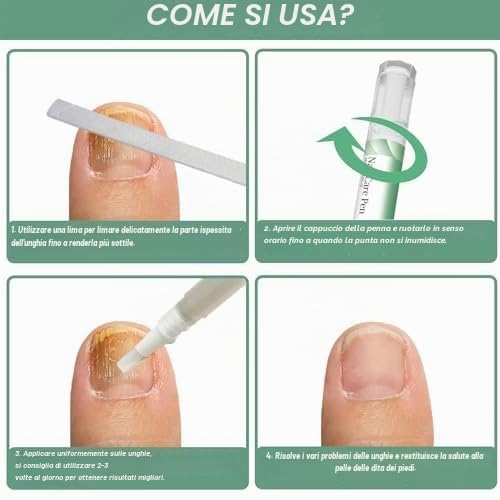 4 Pezzi Nail Care Pen, Penna per la Cura Delle Unghie, Arricchito con Tea Tree Oil, Fiori di Camomilla, Aloe Vera