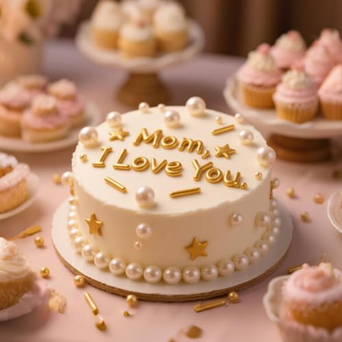 Image of Gold Pearl Sprinkles,Edible Pearl Stars Rods Sugar Candy,130g