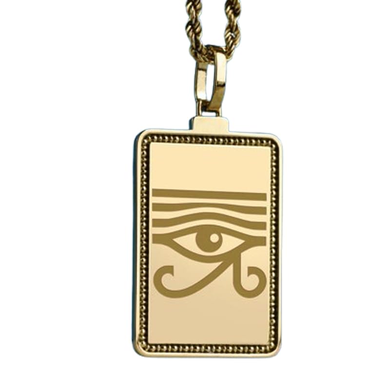 Collier Œil de Râ argent 925 gravé et plaqué or LKBEADS fait main