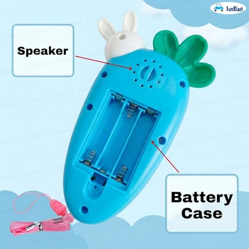 Image of FunBlast Cartoon Musical Mobile Phone for Kids, Mobile with Light & Sound Toys for Babies | Educational Toys for Kids 3+ Years /Boys /Girls-1 Unit (Radish-Blue)