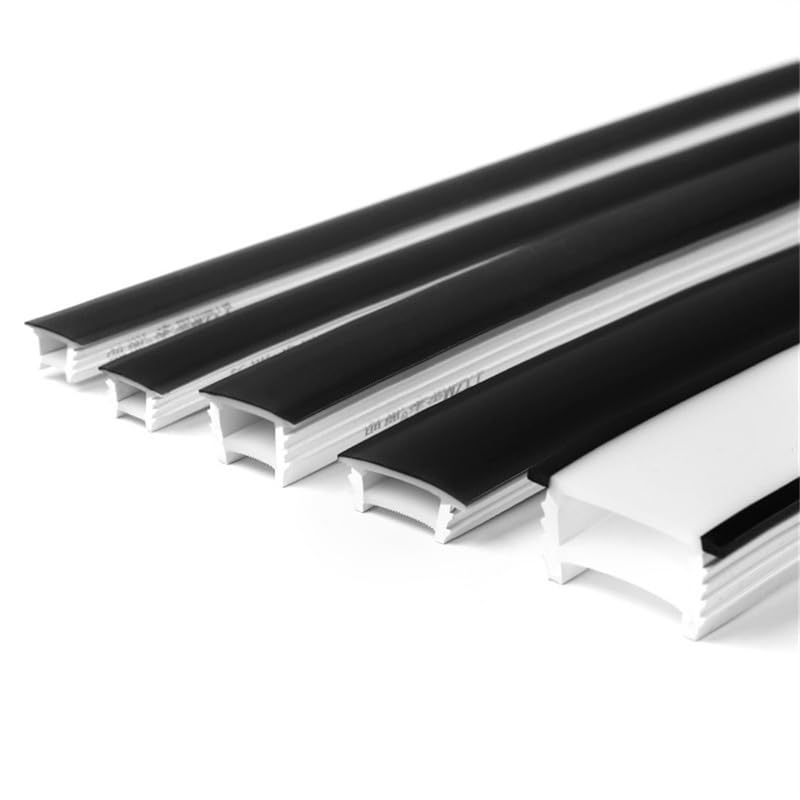 CAODAI Black Silicone LED Light Cover Plate, 5/10m Embedded DIY LED Neon Light Decorative Silicone Lampshade, Linear Shaped Light Strip for Indoor and Outdoor, Without LED Strips (M1510A, 5M)